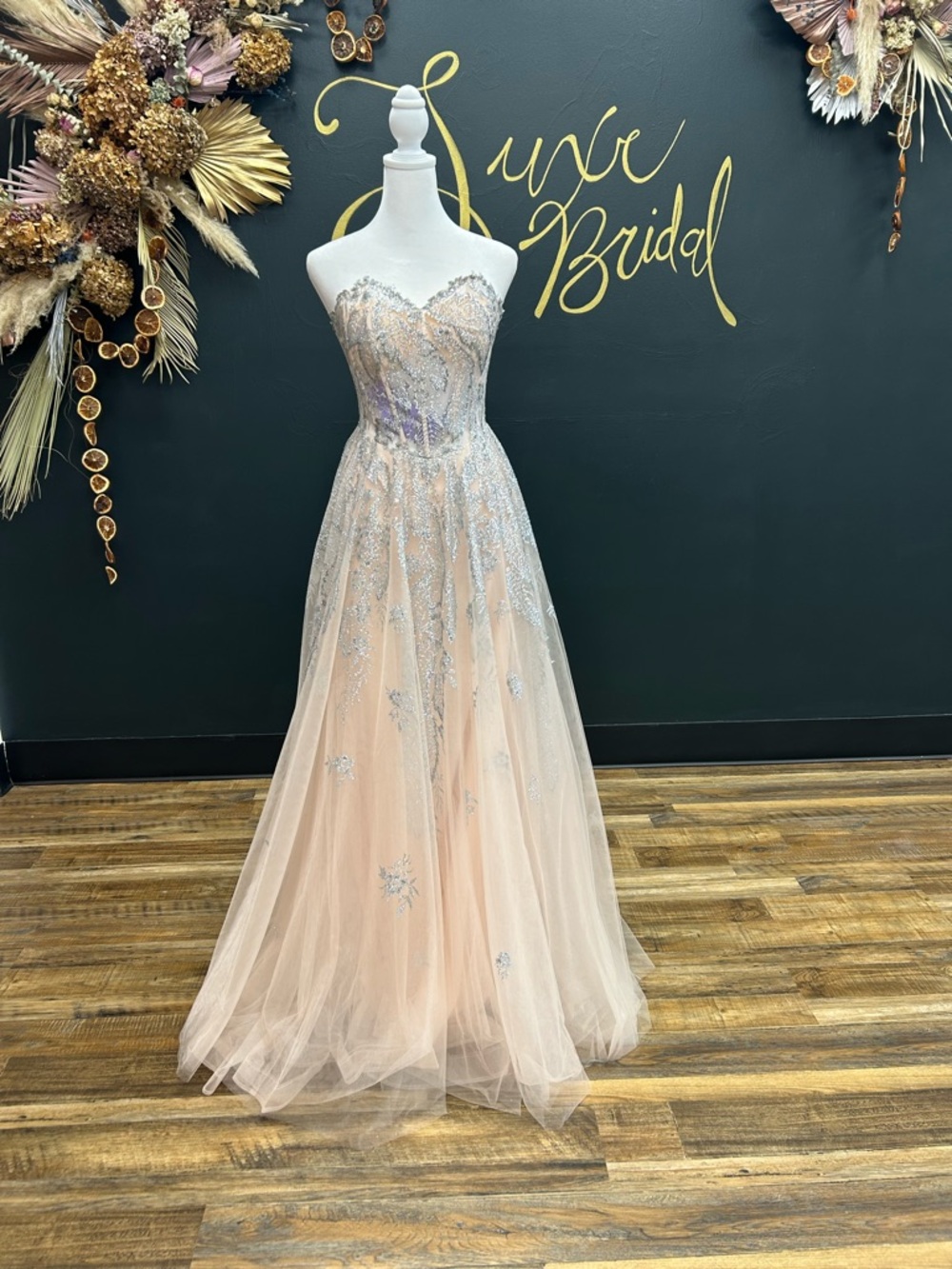 New Fitted Feather Glitter Gown by Cinderella Divine CB087